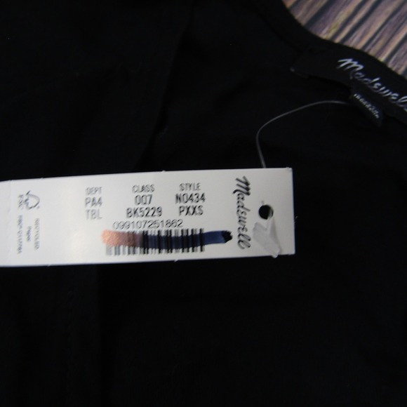 Madewell NEW NWT Womens Petite PXXS Black V Neck Empire Midi Dress - Picture 4 of 8